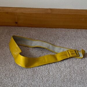 Yellow Leather Belt with Buckle